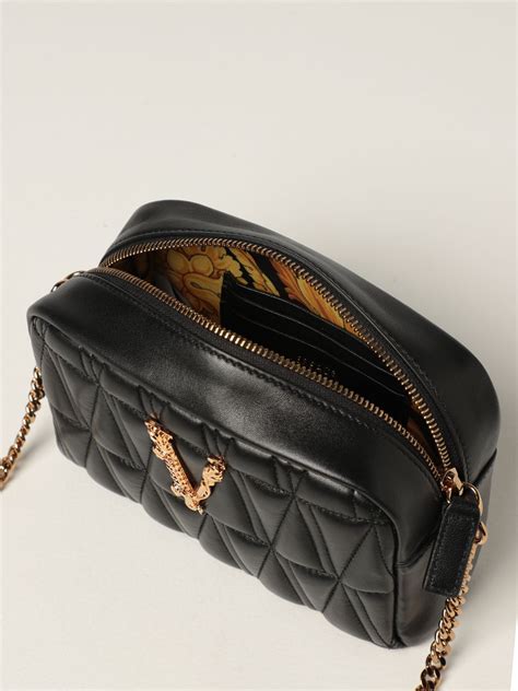 versace virtus quilted leather crossbody bag|versace shoulder bag.